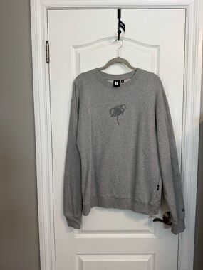 BTS Gray Crewneck Sweatshirt with Subtle Logo